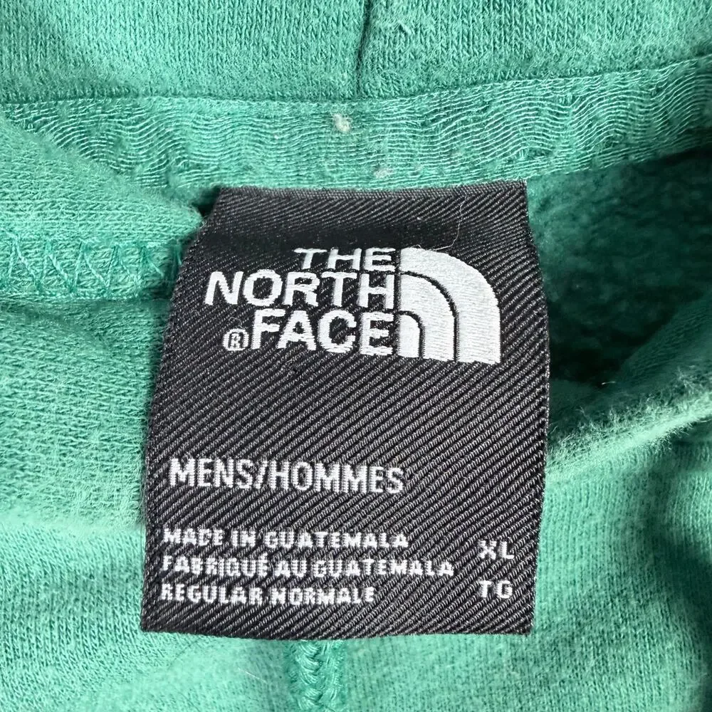 The North Face Vintage Mens Green Hoodie Drawstring Sweatshirt Size XL